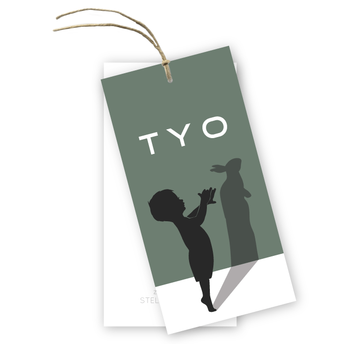 Geboortekaartje labels schaduw