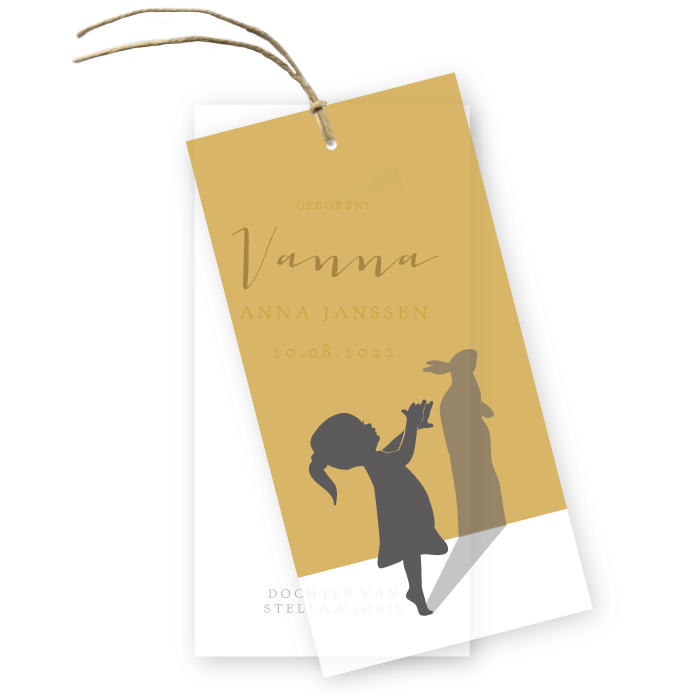 Geboortekaartje kalk schduw