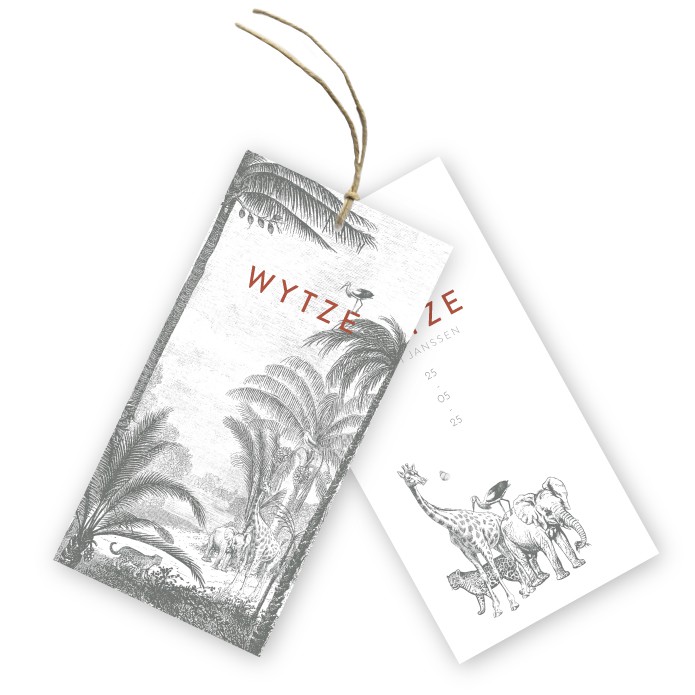 Babykaartje labels jungle