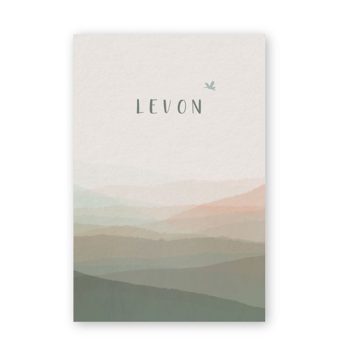 Geboortekaartje waterverf landschap