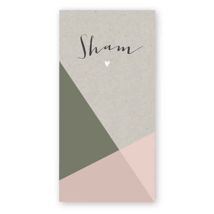 Geboortekaartje grijs kraft geometrisch Sham
