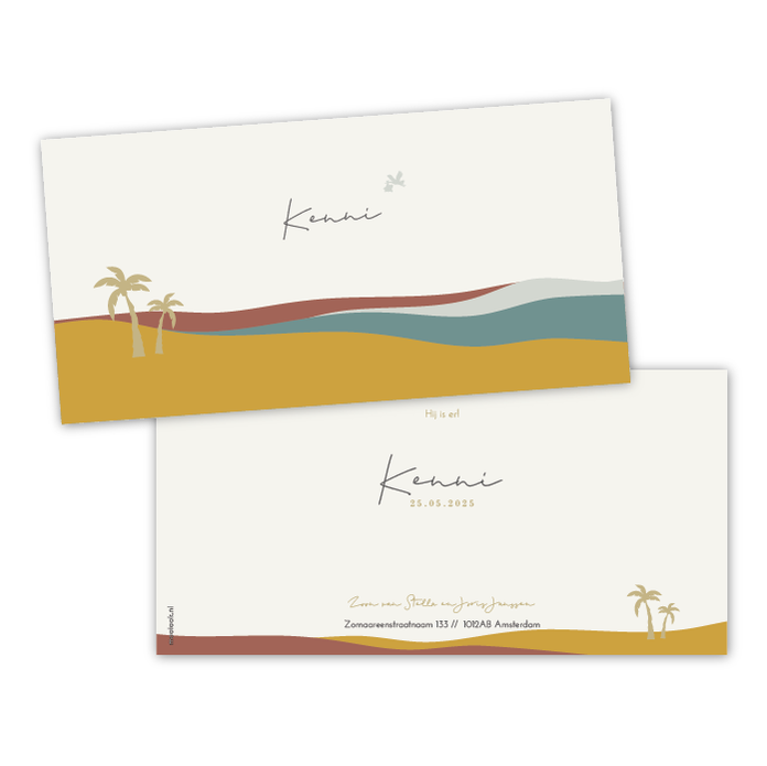 Geboortekaartje zee landschap