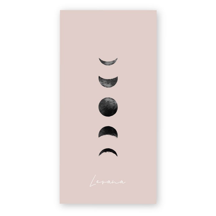 Geboortekaartje karton maanfases roze