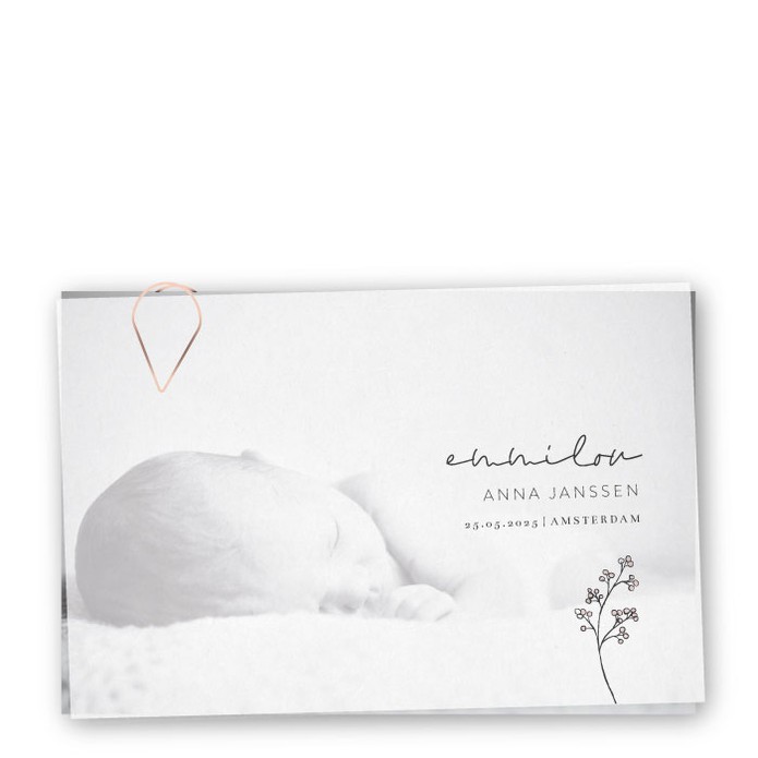 Geboortekaartje kalkpapier foto
