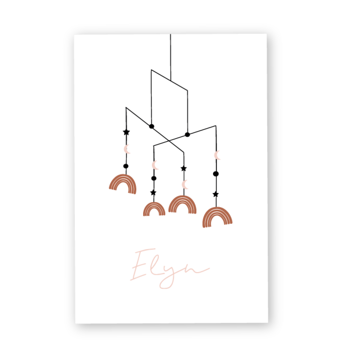 Geboortekaartje regenboogjes Elyn