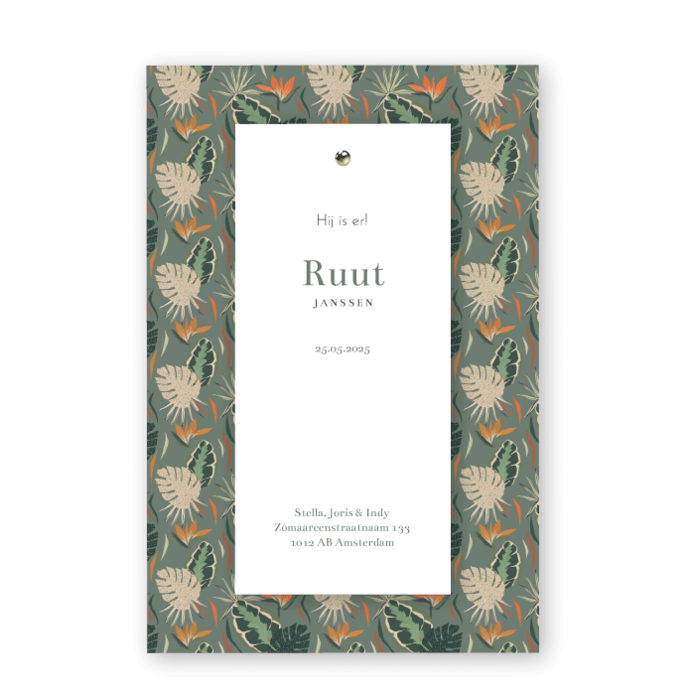 Geboortekaartje labels Ruut
