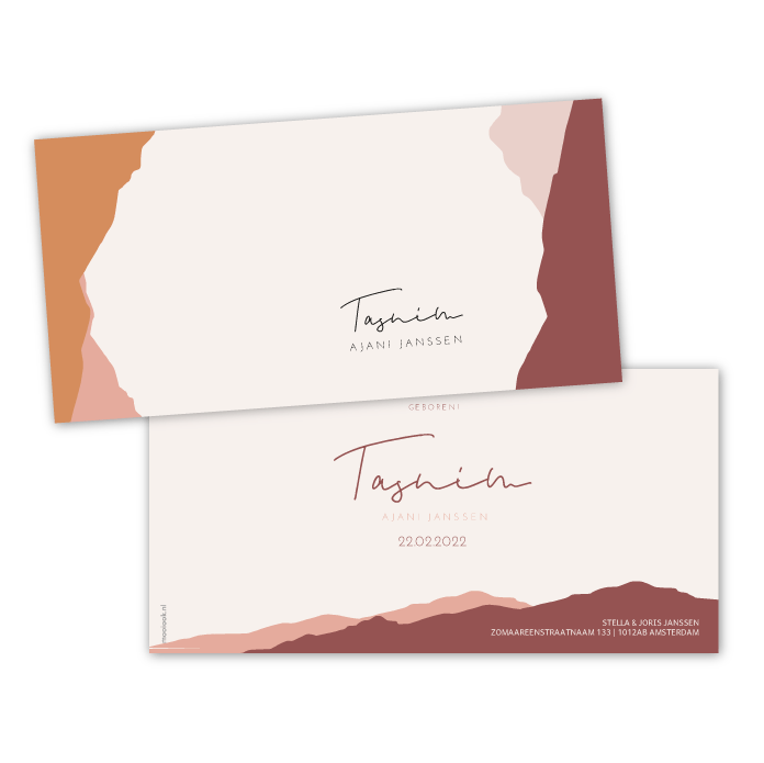 Babykaartje vintage bergen