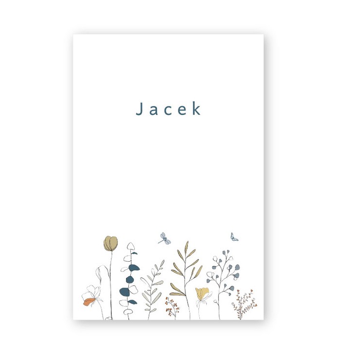 Geboortekaartje modern bloemen