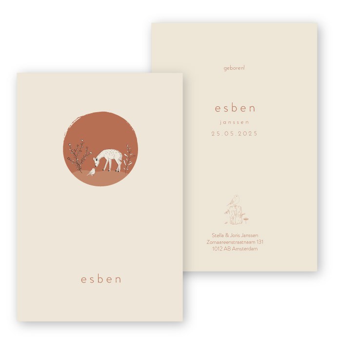 Babykaartje schattig hertje