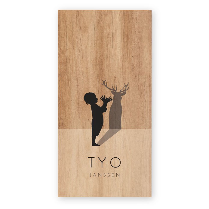 Geboortekaartje hout Tyo