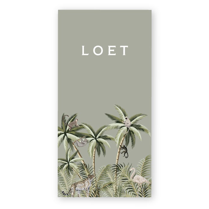 Geboortekaartje jungle palmboompjes Loet