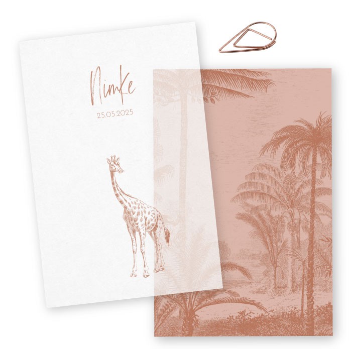 Geboortekaartje kalk giraffe