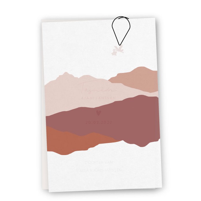 Geboortekaartje vellum bergen