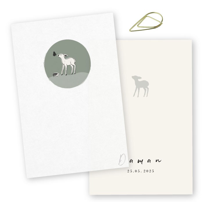 Geboortekaartje kalk hertje