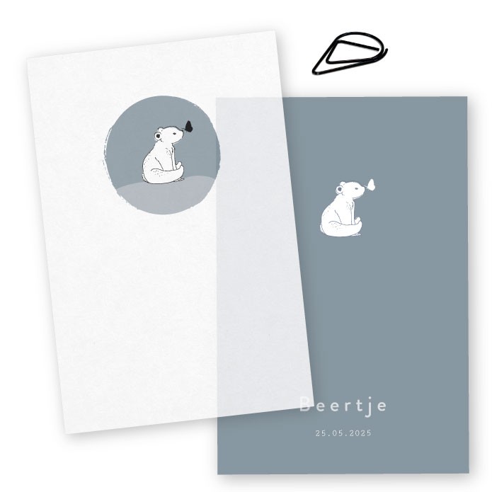 Geboortekaartje kalk silhouet