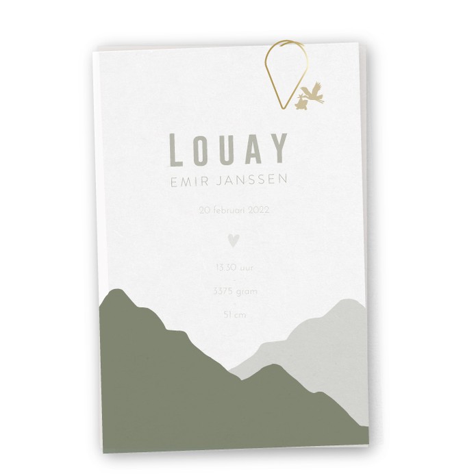 Geboortelabels kalk abstracte bergen