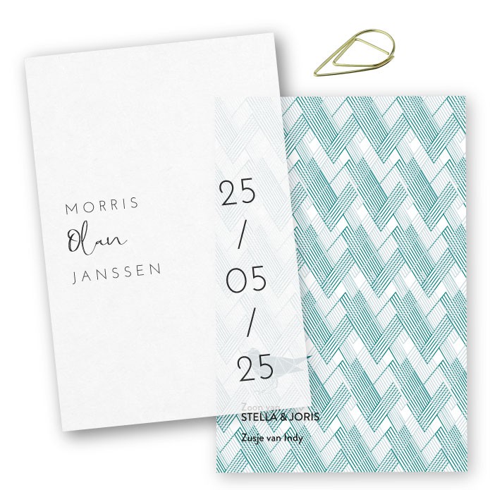 Geboortekaartje kalklabels Morris