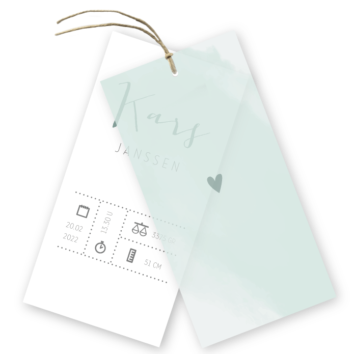 Geboortelabels kalk watreverf