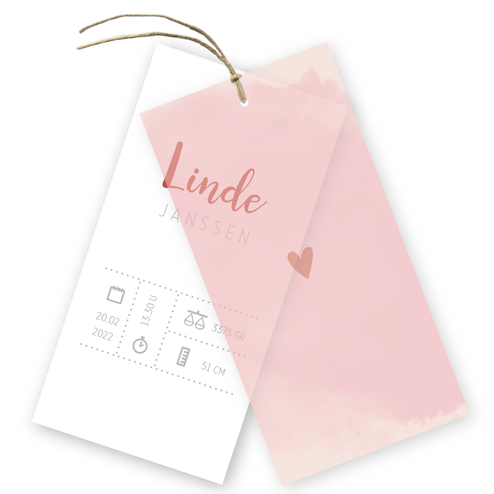 Babykaartje kalk waterverf