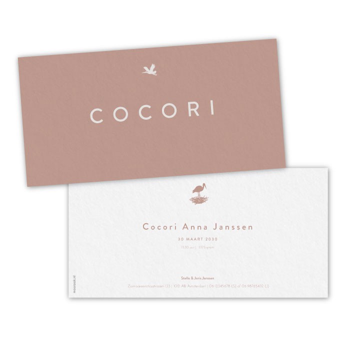 Babykaartje modern meisje