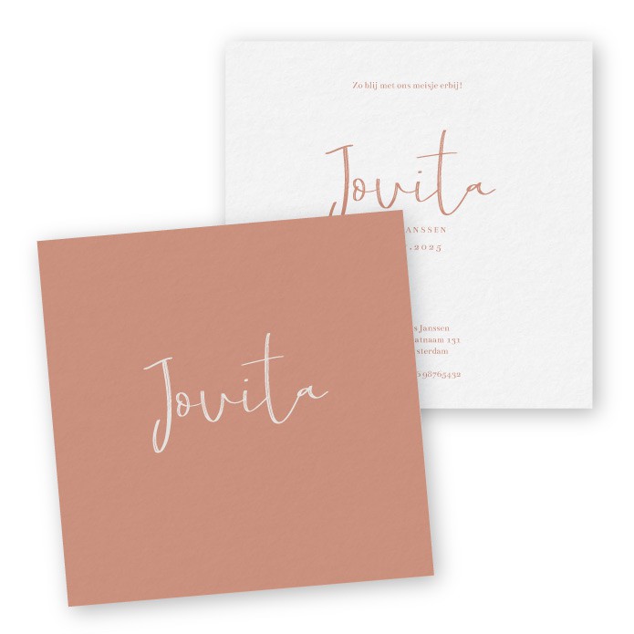 Babykaartje naam Jovita