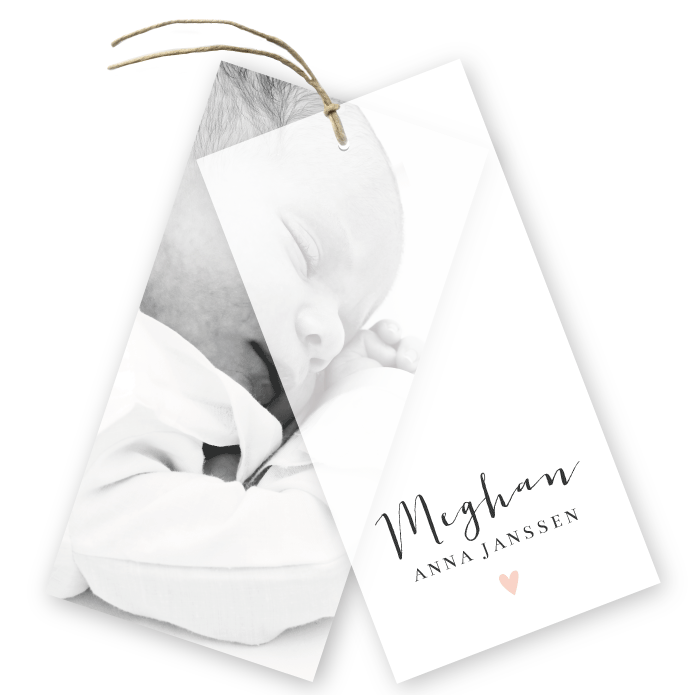 Geboortekaartje vellum foto