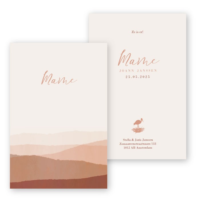 Babykaartje waterverf landschap