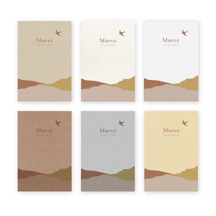 Geboortekaartje duurzaam bergen Maeve