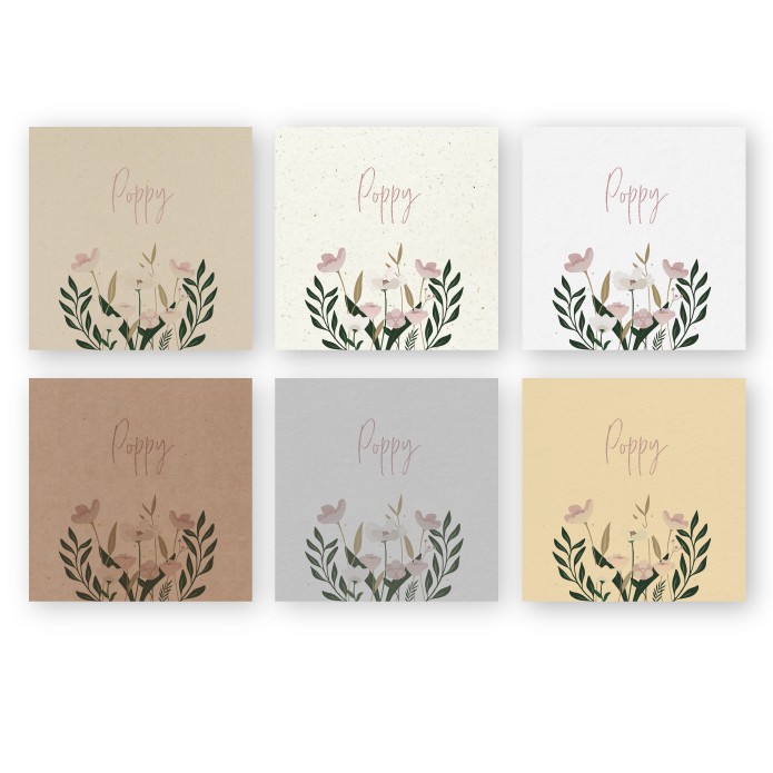 Geboortekaartje duurzaam botanisch bloemen Poppy