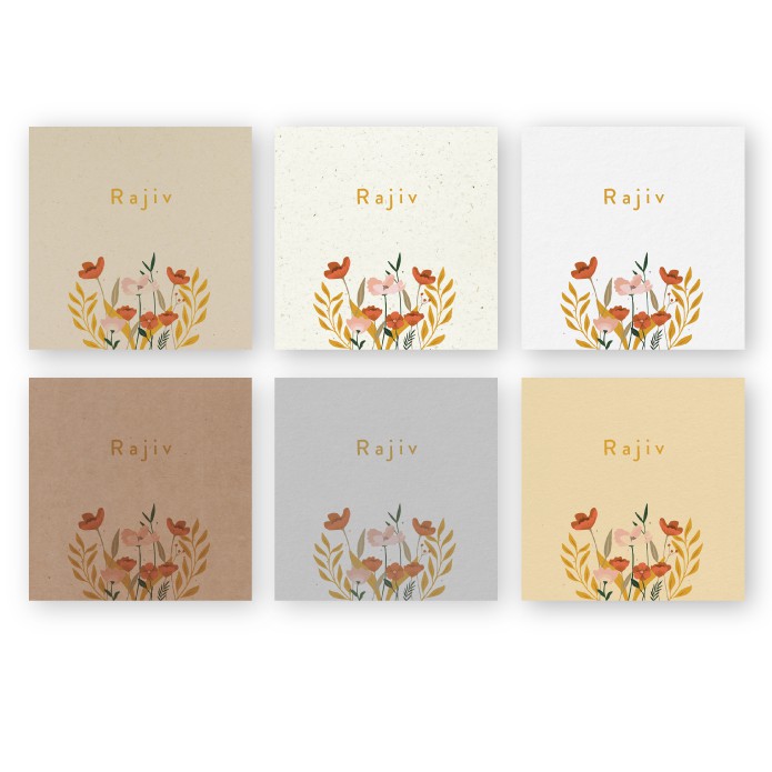 Geboortekaartje duurzaam botanisch bloemen Rajiv