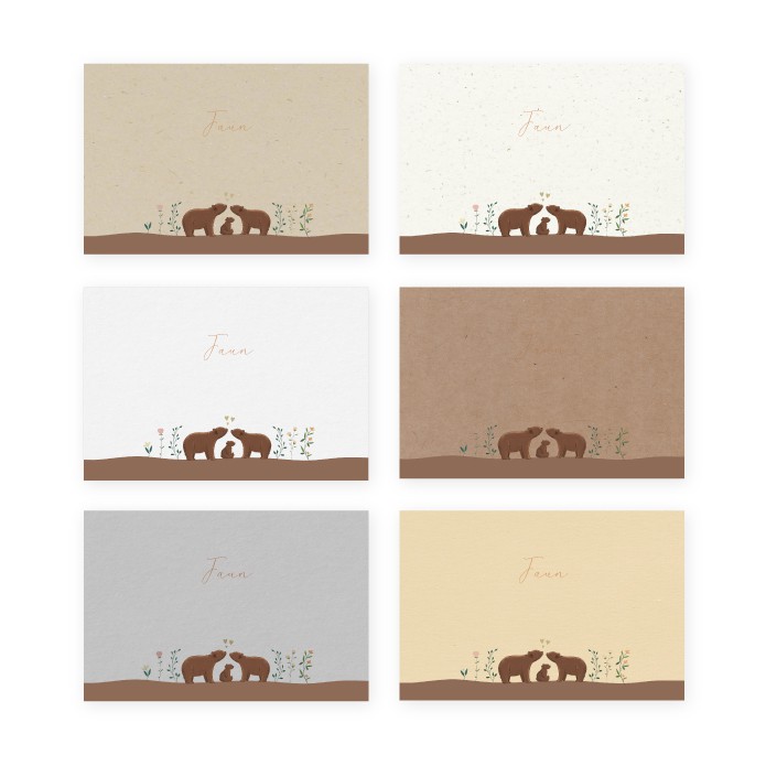 Geboortekaartje duurzaam lieve beertjes Faun
