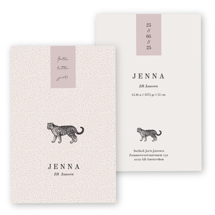 Babykaartje panter Jenna