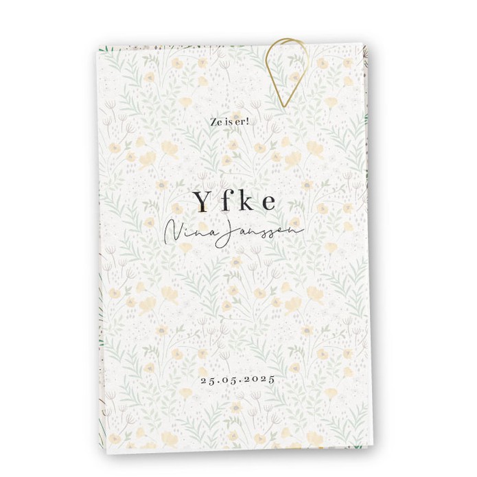 Geboortekaartje kalk retro