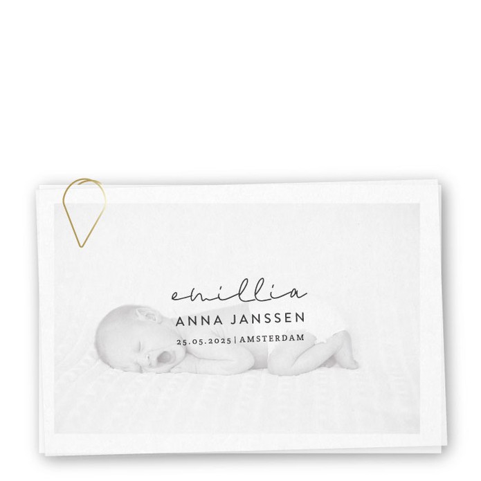 Geboortelabels kalk foto