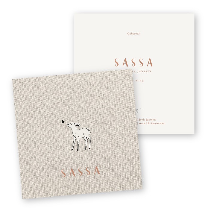 Babykaartje getekend hertje