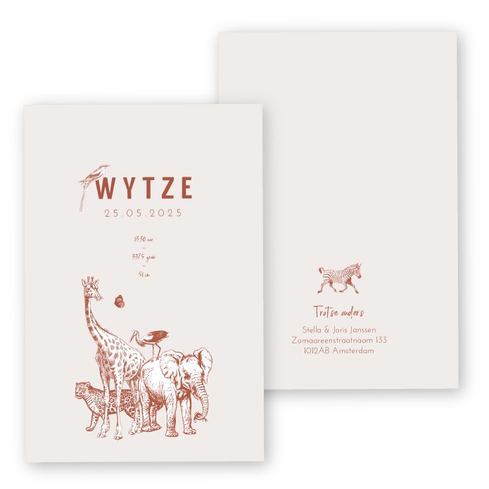 Babykaartje karton Wytze