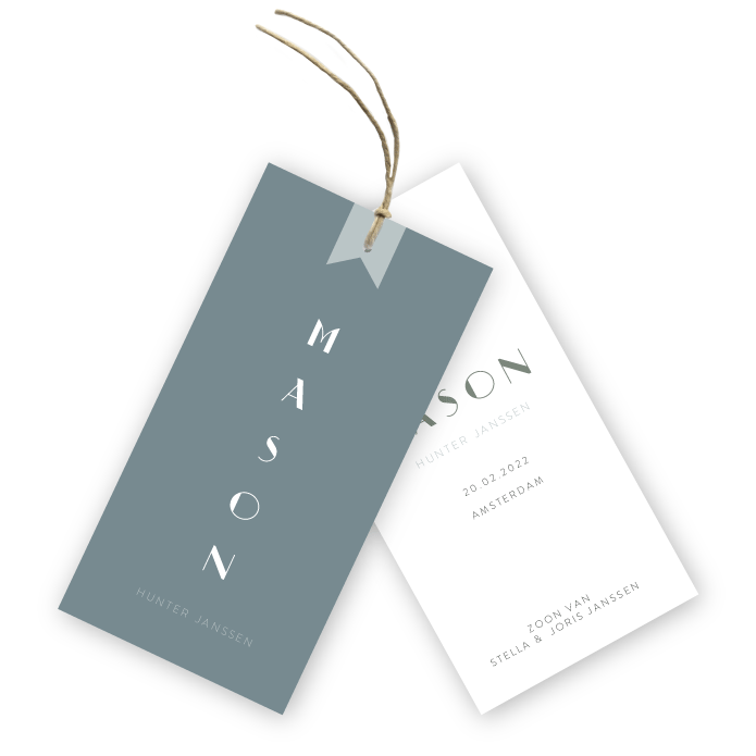 Geboortekaartje vintage typografisch Mason