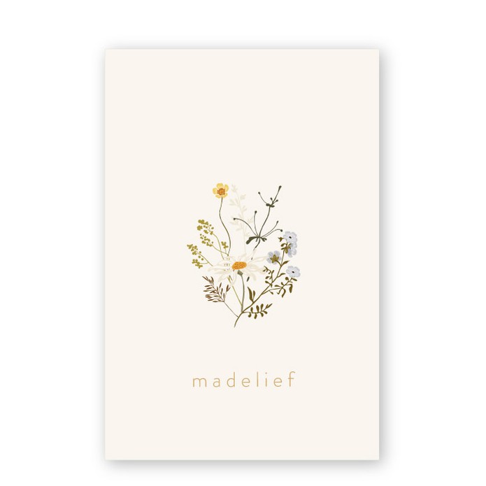 Strak babykaartje bloemen