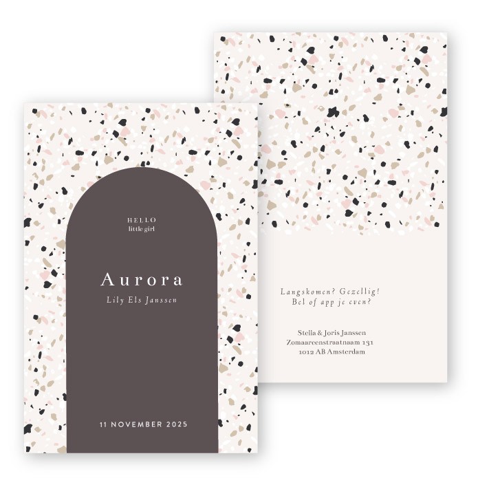 Geboortekaartje abstracte vormen