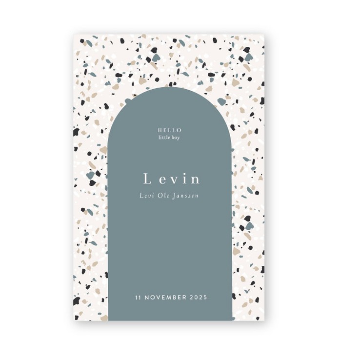 Geboortekaartje abstract terrazzo