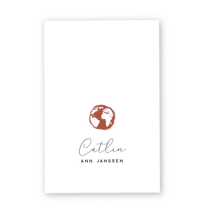 Geboortekaartje karton globe