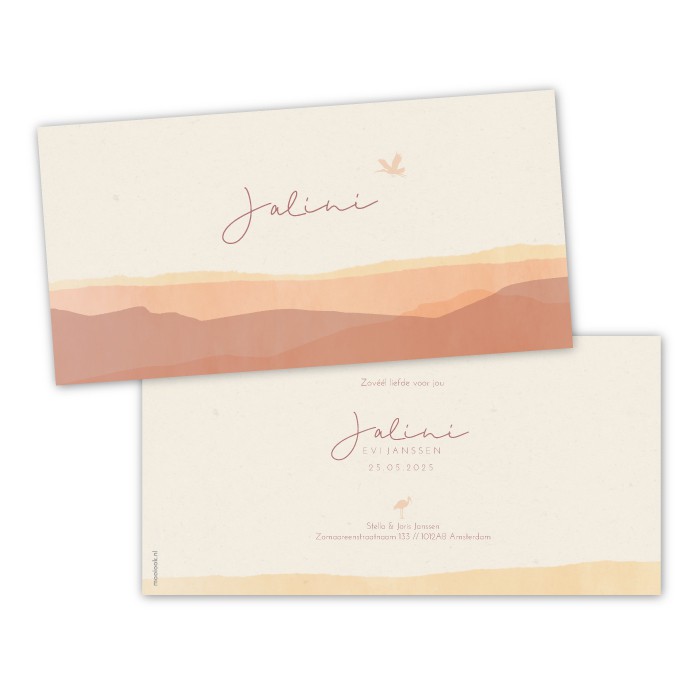 Geboortekaartje waterverf zee