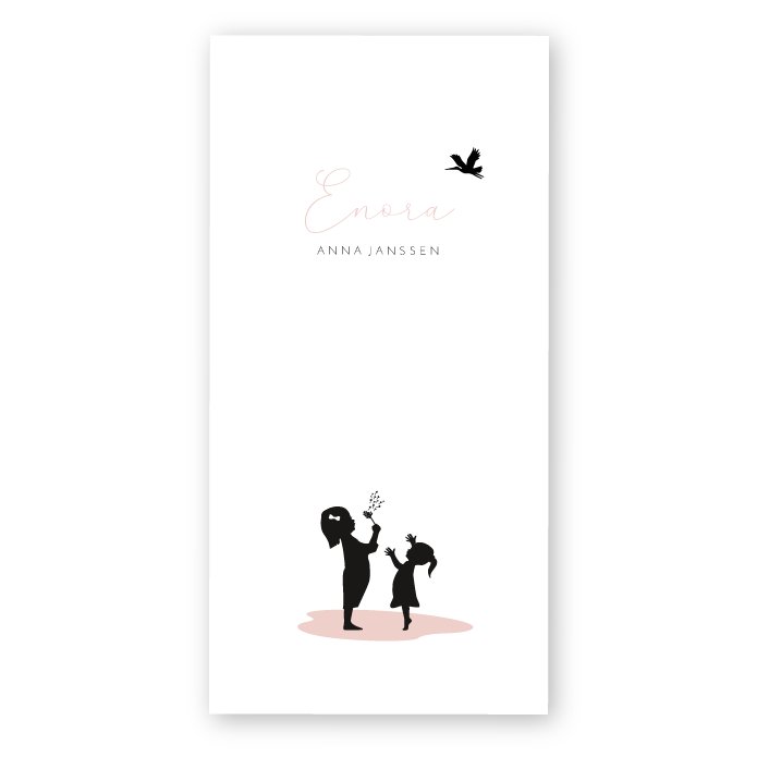 Babykaartje pluisjes silhoutjes