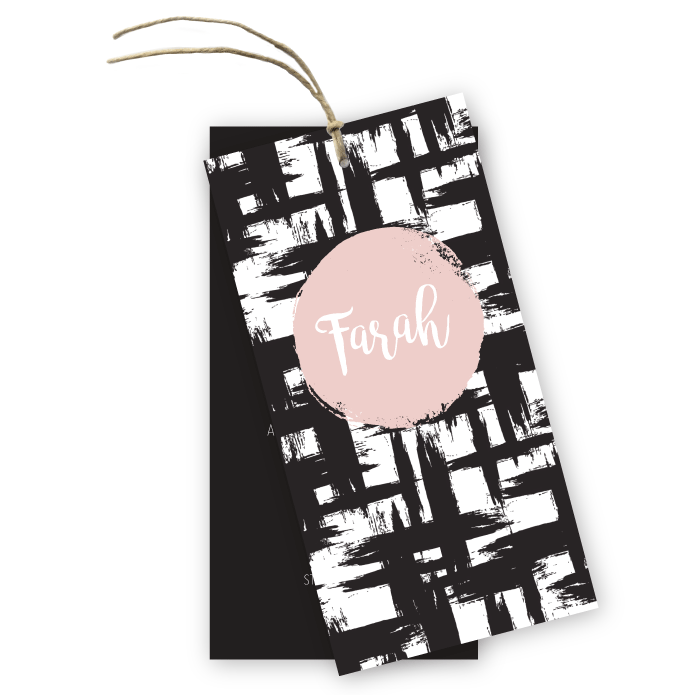 Geboortelabel Scandinavisch patroon Farah