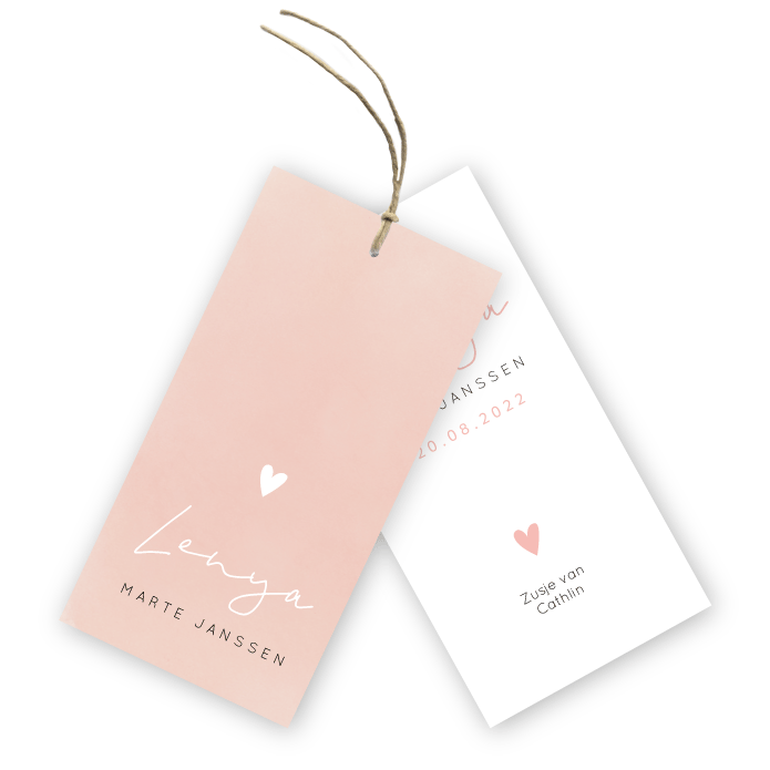 Babykaartje labels waterverf Lenya