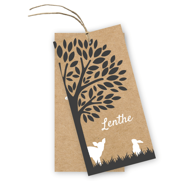 Geboortelabels kraft boom en bosdieren Lenthe