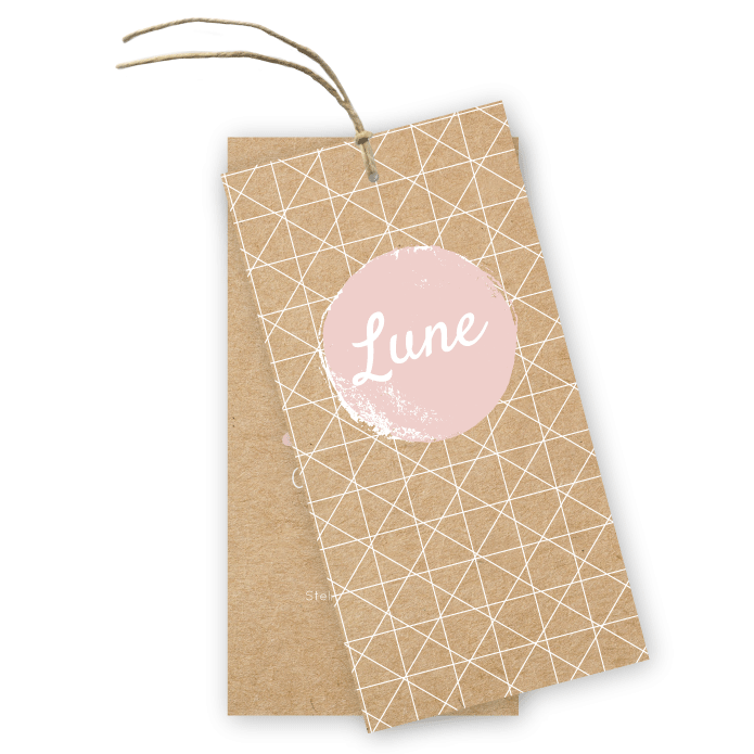 Geboortelabel meisje scandinavisch geometrisch Lune