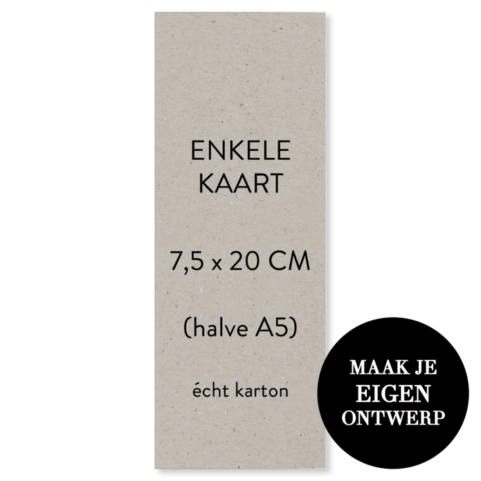 Zelf maken - A5 smal - grijs karton