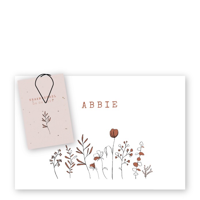 Minilabel staand bloemetjes Abbie