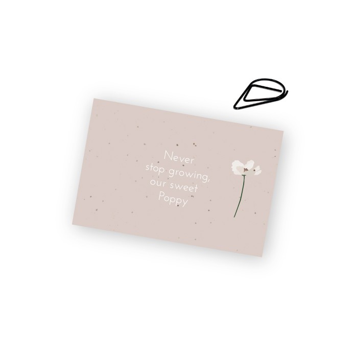 Minilabel liggend bloemen Poppy